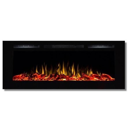 REGAL FLAME Regal Flame LW2050WL-EF 50 in. Fusion Log Built-in Ventless Recessed Wall Mounted Electric Fireplace LW2050WL-EF